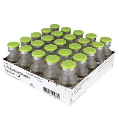 Bacteriostatic Sodium Chloride 0.9% Injection Normal Saline Multiple Dose 20 mL, 25/pk (Rx)