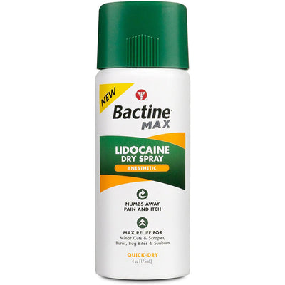 Bactine MAX Dry Spray for Pain Relief + Itch Relief with 4% Lidocaine