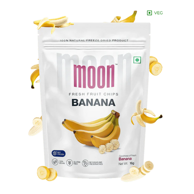 Moon Freeze Dried Banana Cubes | 16 gms