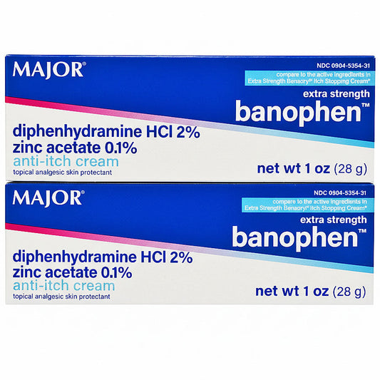 Banophen Cream 2% Extra Strength Anti-Itch Cream Diphenhydramine 2% with Zinc Acetate 0.1%