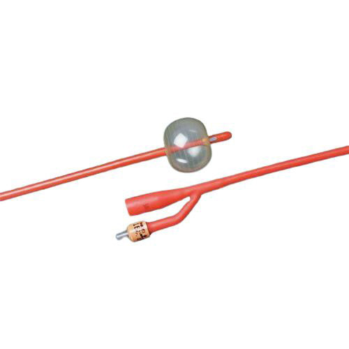 Bardex Red Rubber Foley Catheter Coated with Silver Hydrogel 16 French