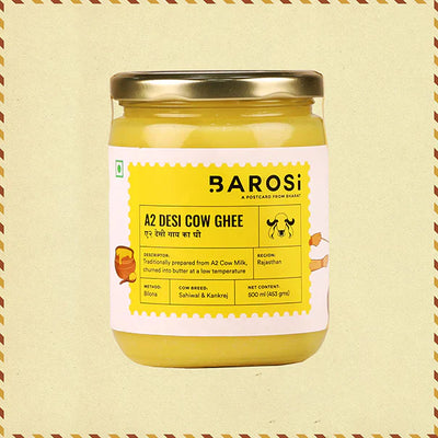 Barosi A2 Desi Cow Ghee – 500 ML