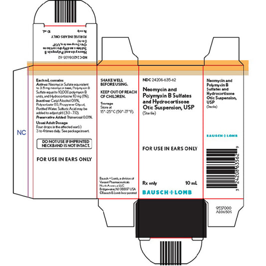Neomycin Polymyxin B Sulfates and Hydrocortisone 3.5% Otic Suspension Eye Drops 10 mL (Rx)