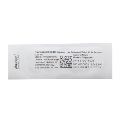 Clearlink IV Administration Valve Priming Volume 0.25 mL Baxter