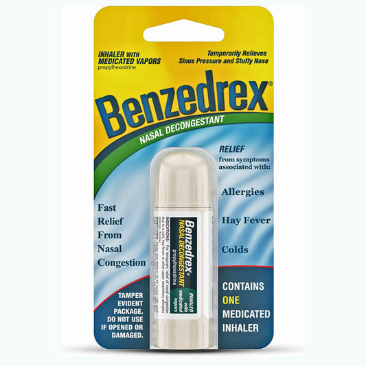 Benzedrex Nasal Decongestant Medicated Inhaler With Medicated Vapors