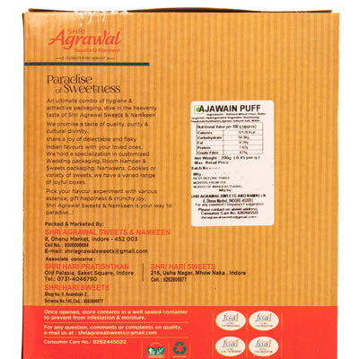 Shri Agrawal Sweets & Namkeen Ajawain Puff - 200 gms