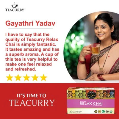 Calm Relax Tea - Helps with Anxiety, Stress and Depression - Relax Chai - 200 gms