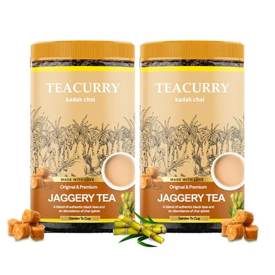 Organic Jaggery Chai - 100% Natural Organic Gur Chai Tea for Digestion | With Real Jaggery - 200 gms