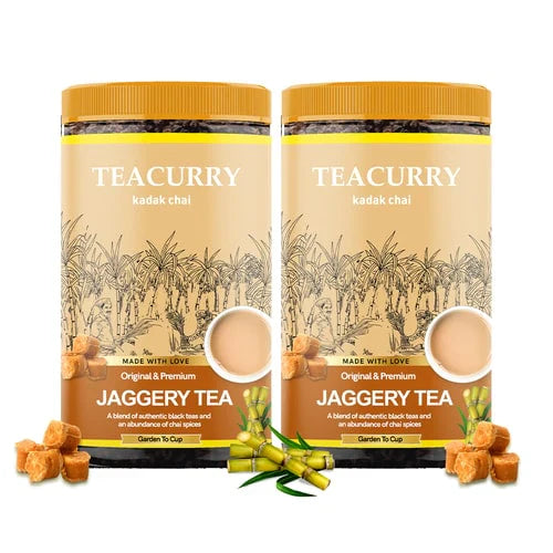 Organic Jaggery Chai - 100% Natural Organic Gur Chai Tea for Digestion | With Real Jaggery - 200 gms