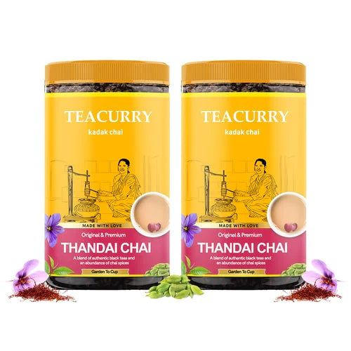 Thandai Chai - 100% Natural Thandai Flavoured Chai Tea | With Real Ingredients - 200 gms