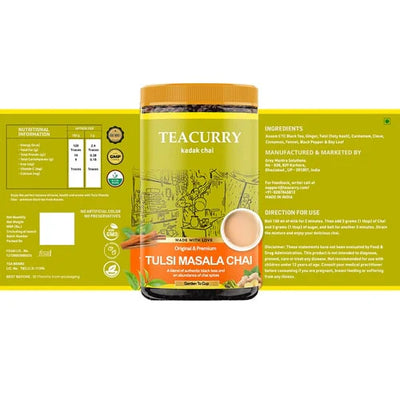 Tulsi Masala Chai - 100% Natural Basil Spiced Tea for Immunity | With Real Spices - 200 gms
