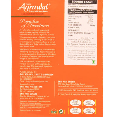 Shri Agrawal Sweets & Namkeen Boondi Saadi - 400 gms