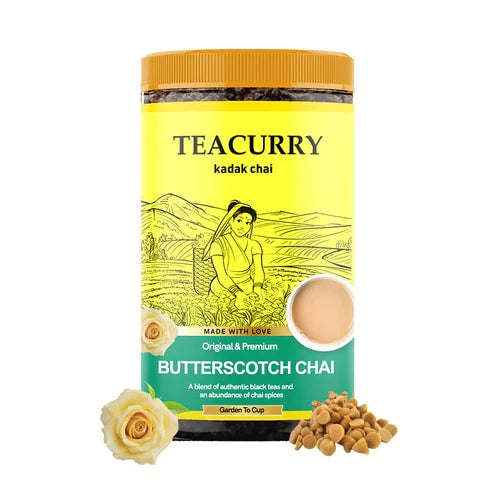 Butterscotch Chai - 100% Natural Butterscotch Flavored Chai Tea for Digestion | With Real Ingredients - 200 gms