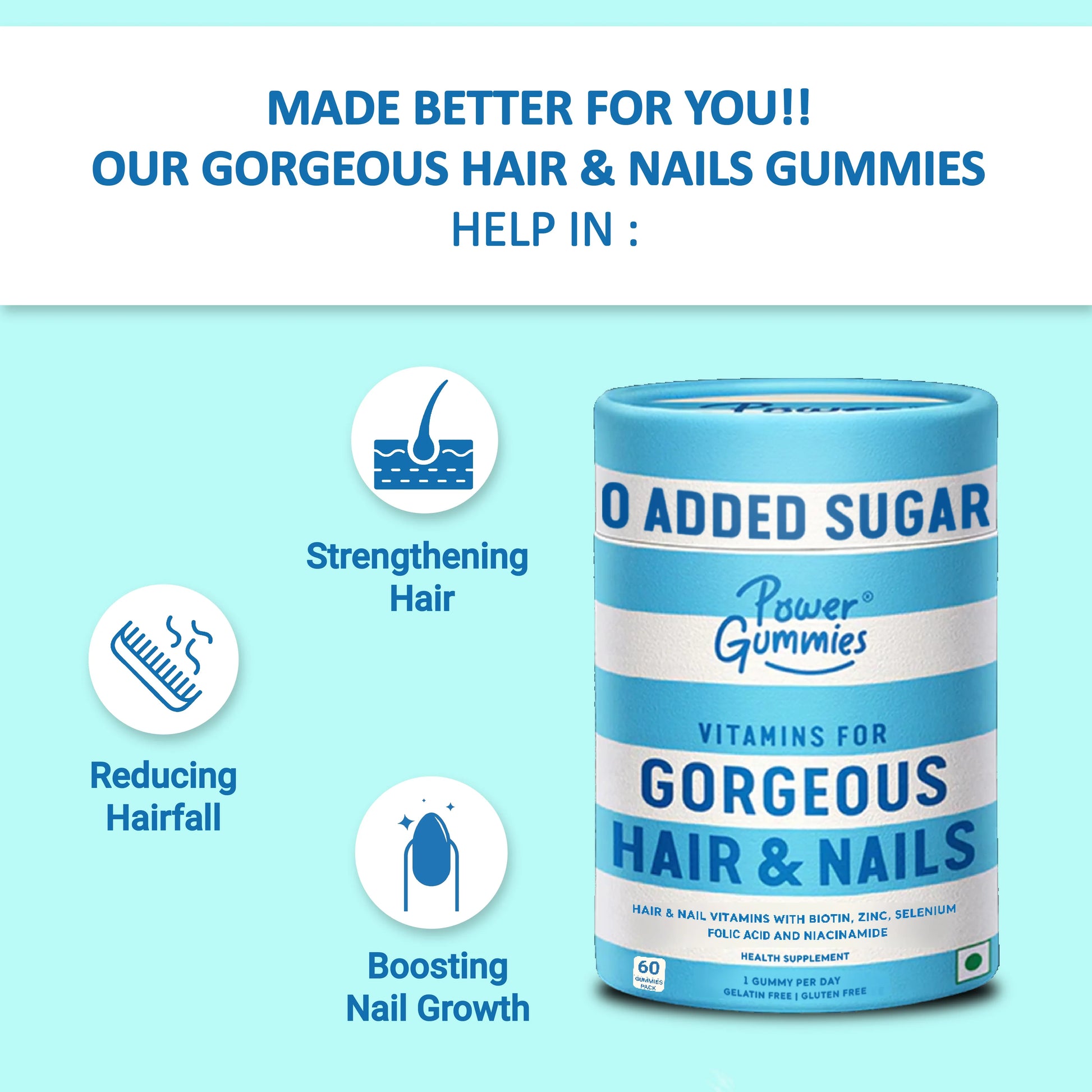 Power Gummies Gorgeous Hair and Nails