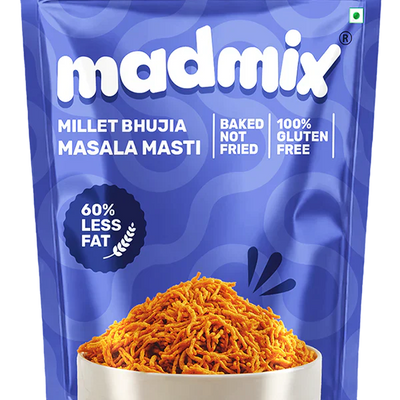 Madmix Jowar Millet Bhujia Masala Masti 2 x 125 gms - 250 gms