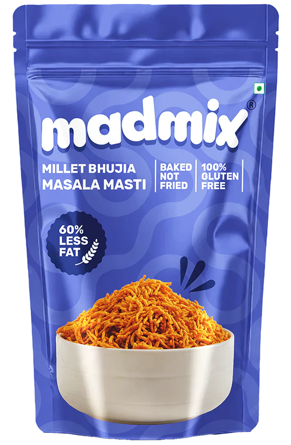 Madmix Jowar Millet Bhujia Masala Masti 2 x 125 gms - 250 gms