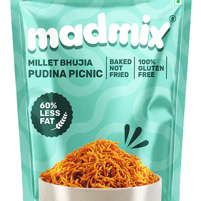 Madmix Jowar Millet Bhujia Pudina Picnic 2 x 125 gms - 250 gms