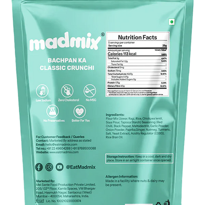 Madmix Jowar Millet Bhujia Pudina Picnic 2 x 125 gms - 250 gms