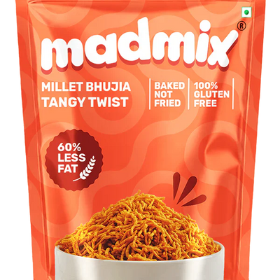 Madmix Jowar Millet Bhujia Tangy Twist  2 x 125 gms - 250 gms
