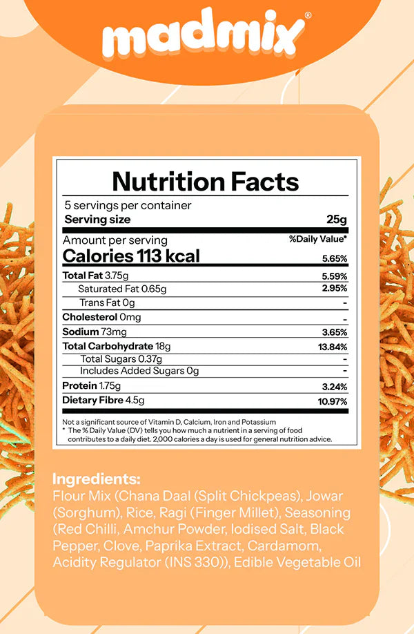 Madmix Jowar Millet Bhujia Tangy Twist  2 x 125 gms - 250 gms