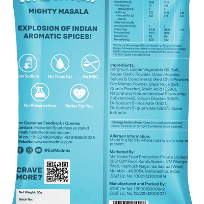 Madmix Jowar Millet Puffs Mighty Masala  6 x 50 gms - 300 gms