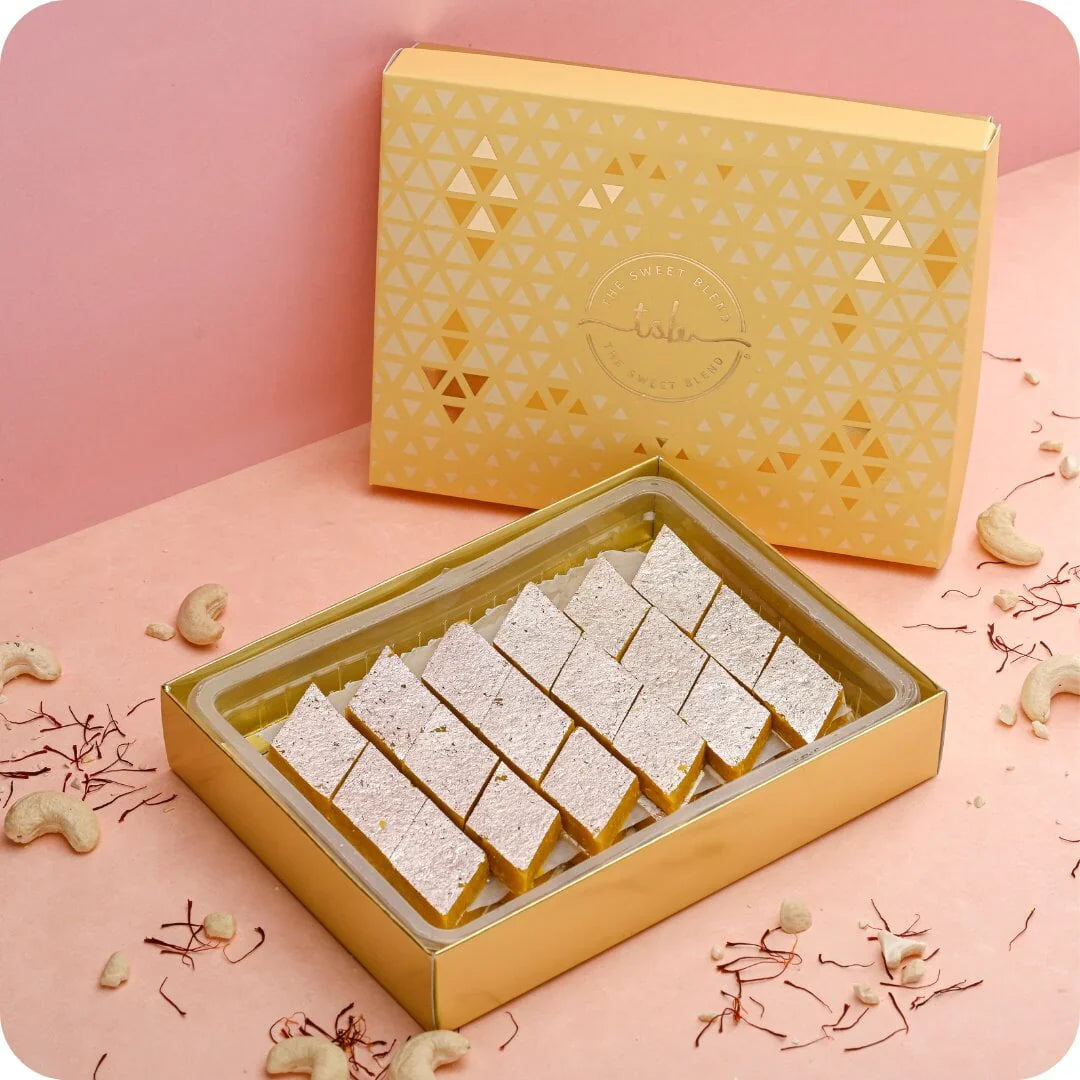 The Sweet Blend Kesar Kaju Katli - 500 gms