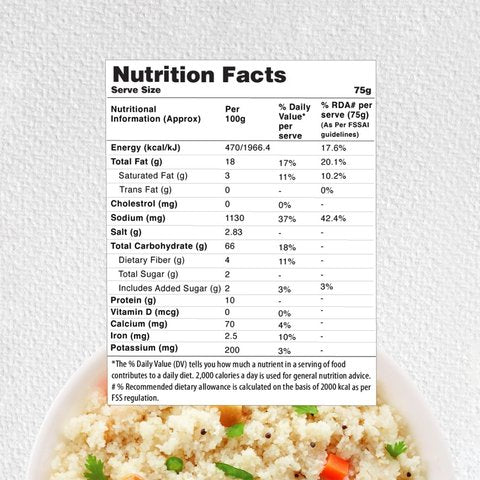 MOM - Meal Of The Moment Ghee Rava Upma With Bhujia  - 75 gms