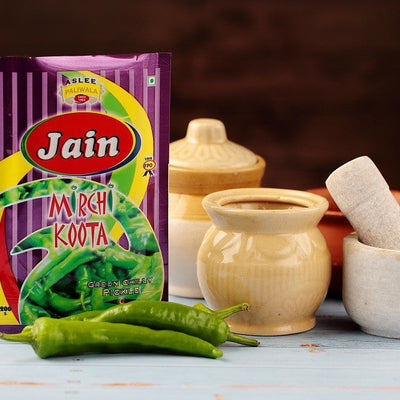 Aslee Paliwala Jain Pickles Mirchi Kutta - 400 gms