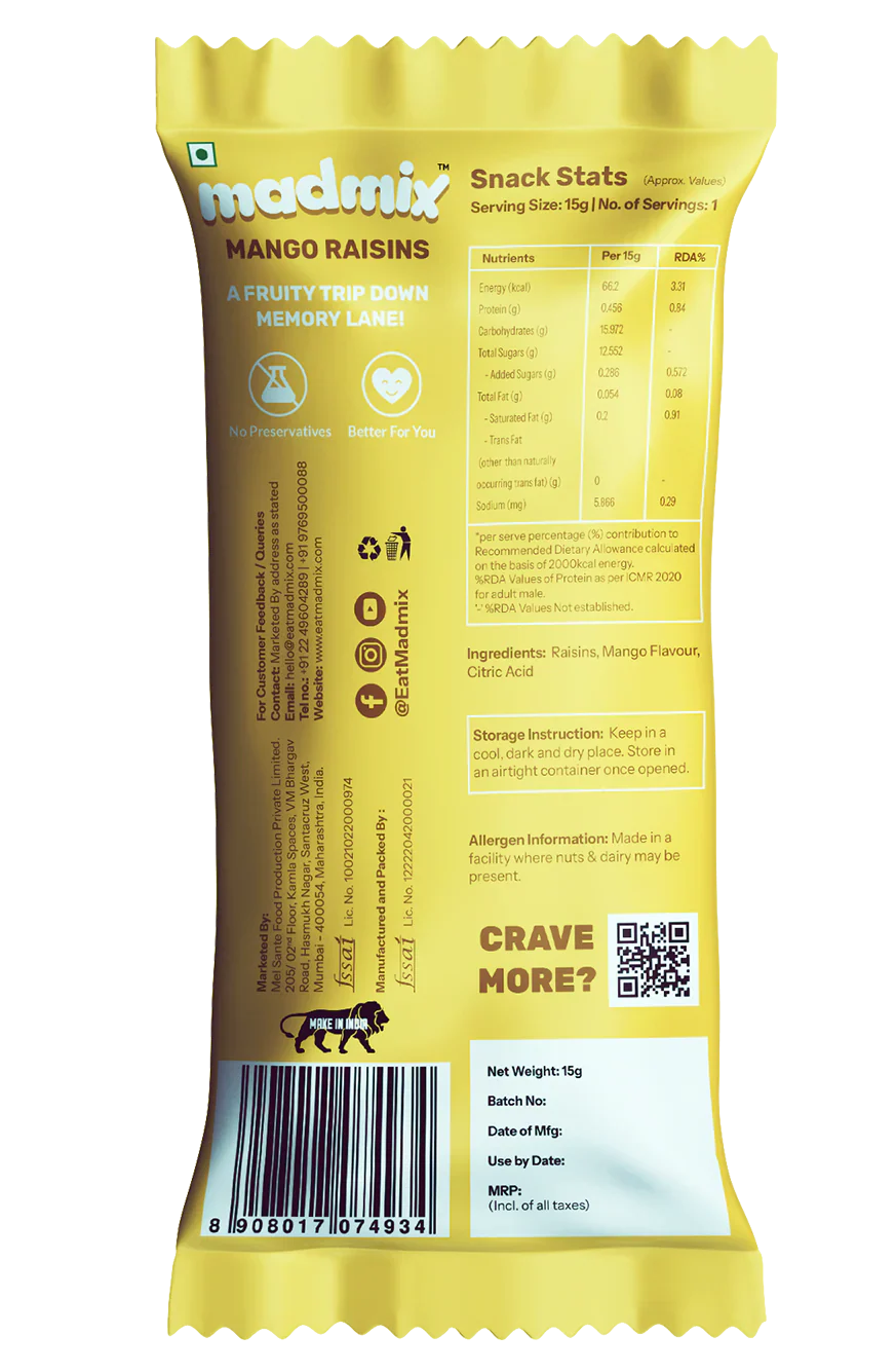 Madmix Raisin - Mango Mood 10 x 15 gms - 150 gms