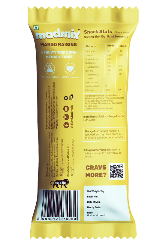 Madmix Raisin - Mango Mood 10 x 15 gms - 150 gms