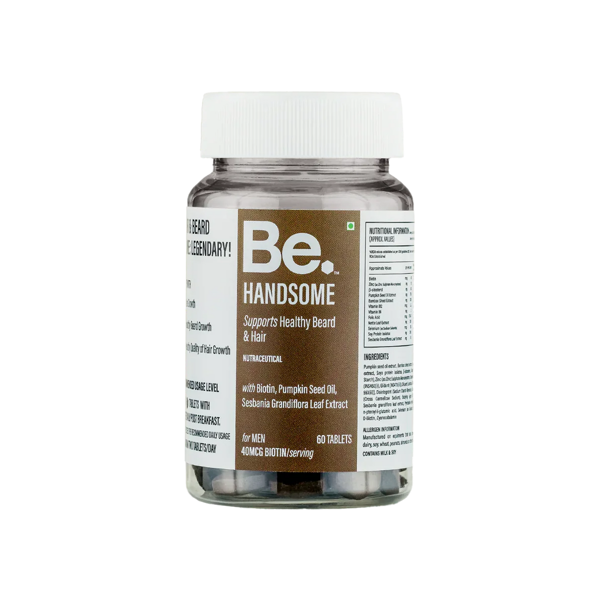 The Be Life Support Healthy Beard & Hair - 60 Tablets