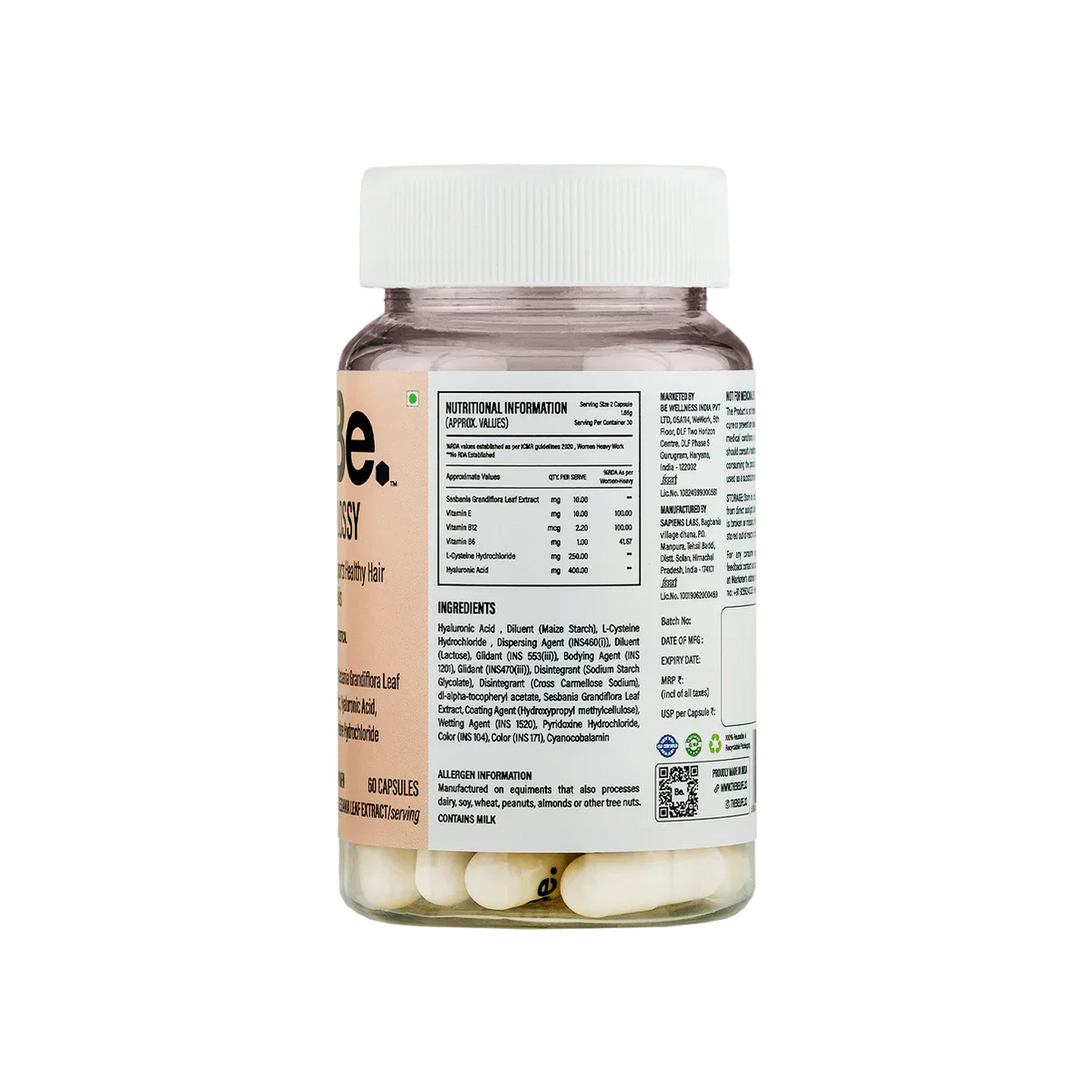 The Be Life Support Healthy Hair & Nails - 60 Capsules