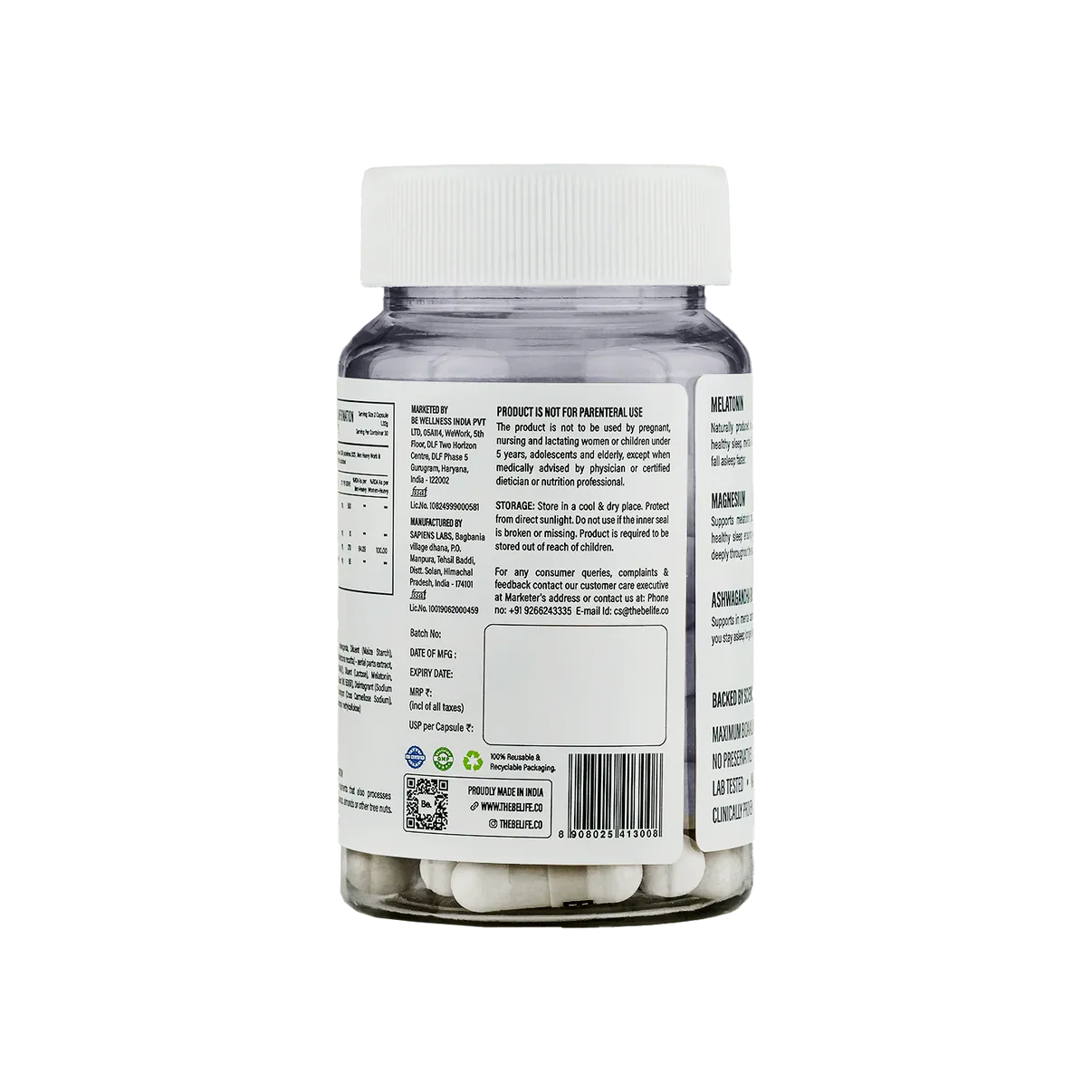 The Be Life Support Healthy Sleep - 60 Capsules