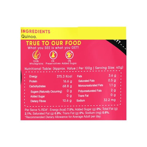 True Elements Quinoa Gluten-Free, High Protein & 100% Wholegrain Superfood - 500 gms