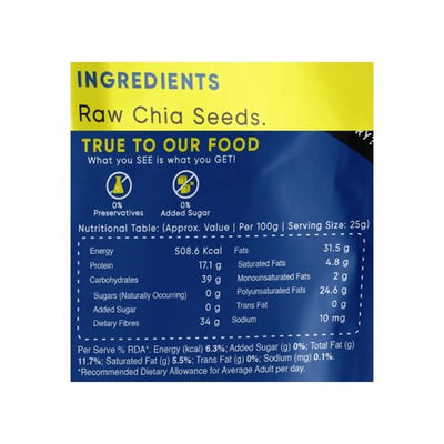True Elements Raw Chia Seeds - 500 gms
