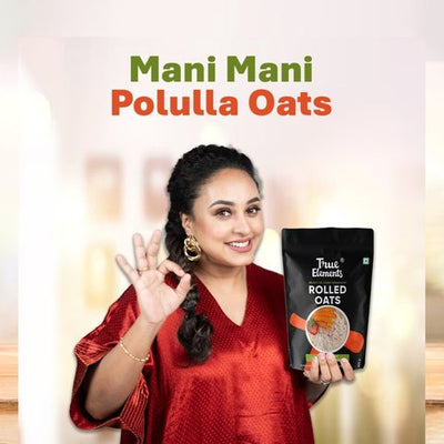 True Elements Rolled Oats 100% Wholegrain, High Fiber & Healthy Breakfast - 500 gms