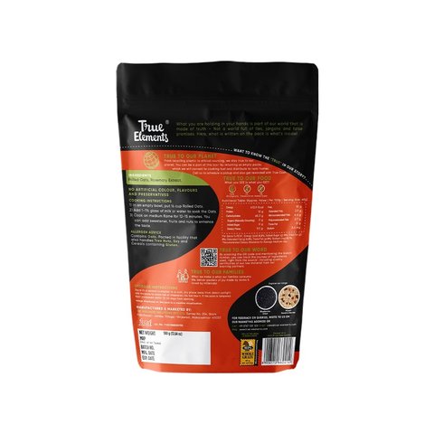 True Elements Rolled Oats 100% Wholegrain, High Fiber & Healthy Breakfast - 500 gms
