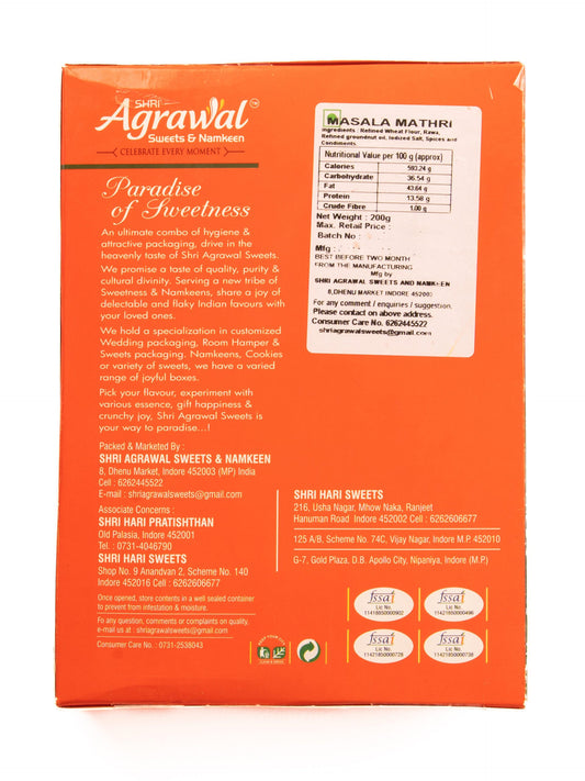 Shri Agrawal Sweets & Namkeen Plain Mathari - 400 gms