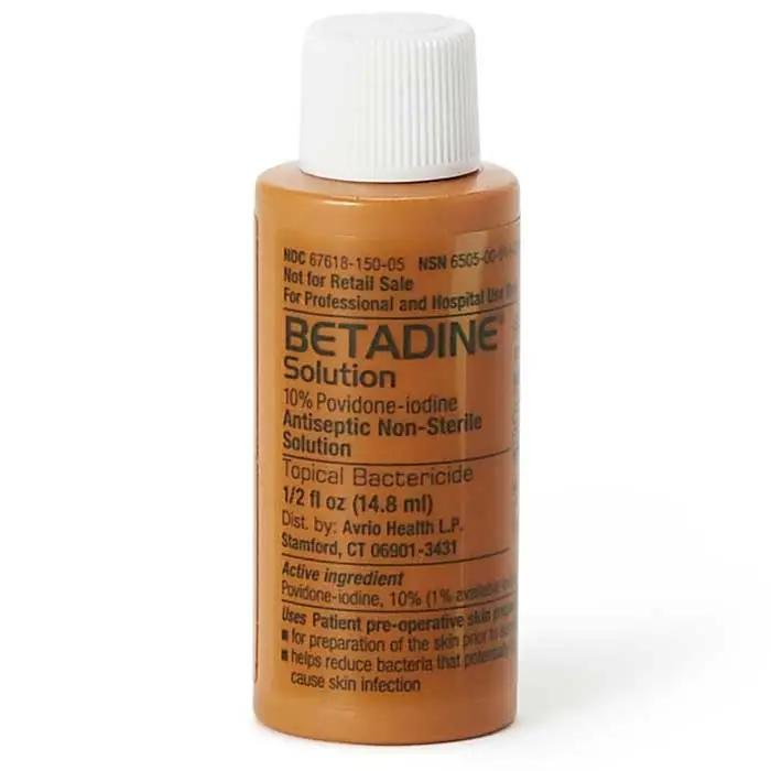Betadine Povidone Iodine 10% Antiseptic Solution 0.5 oz