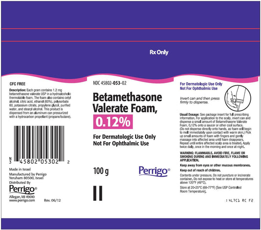Betamethasone Valerate Foam 0.12% by Perrigo (Rx)