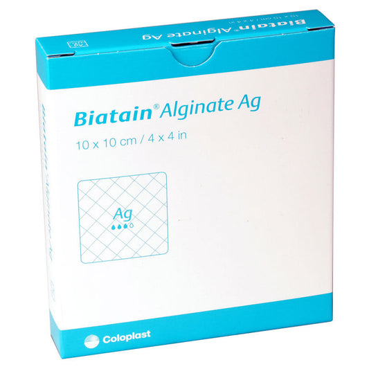 Biatain Alginate AG Dressing with Silver 4 x 4 (10 Dressings)