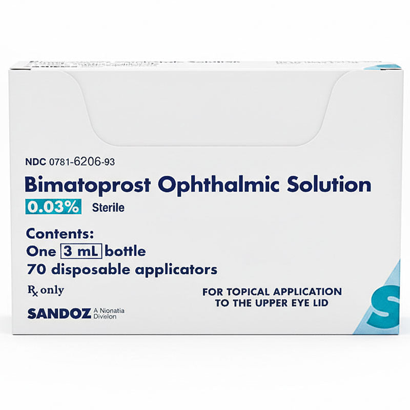 Bimatoprost Eye Drop Ophthalmic Solution 0.03% Eyelash Regrowth Serum (Rx)