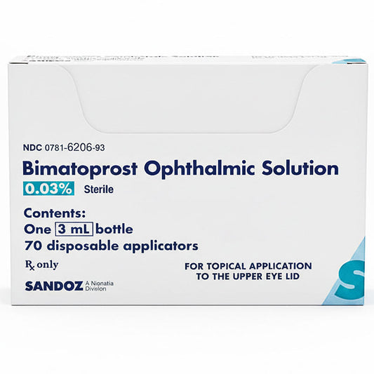 Bimatoprost Eye Drop Ophthalmic Solution 0.03% Eyelash Regrowth Serum (Rx)