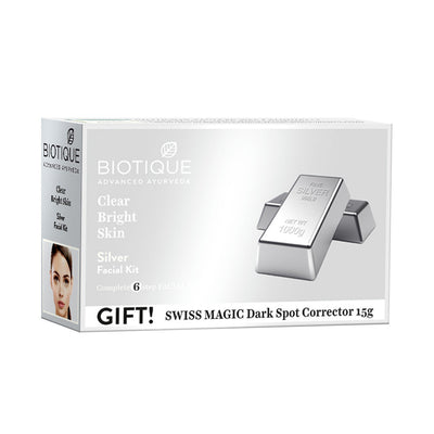 Biotique Silver Clear Bright Skin Facial Kit - 65 gms
