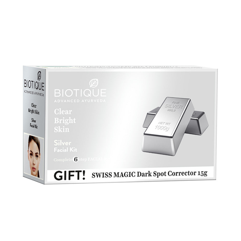 Biotique Silver Clear Bright Skin Facial Kit - 65 gms