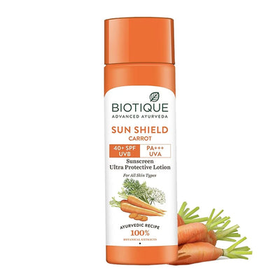 Biotique Sun Shield Carrot 40+ SPF Sunscreen Lotion