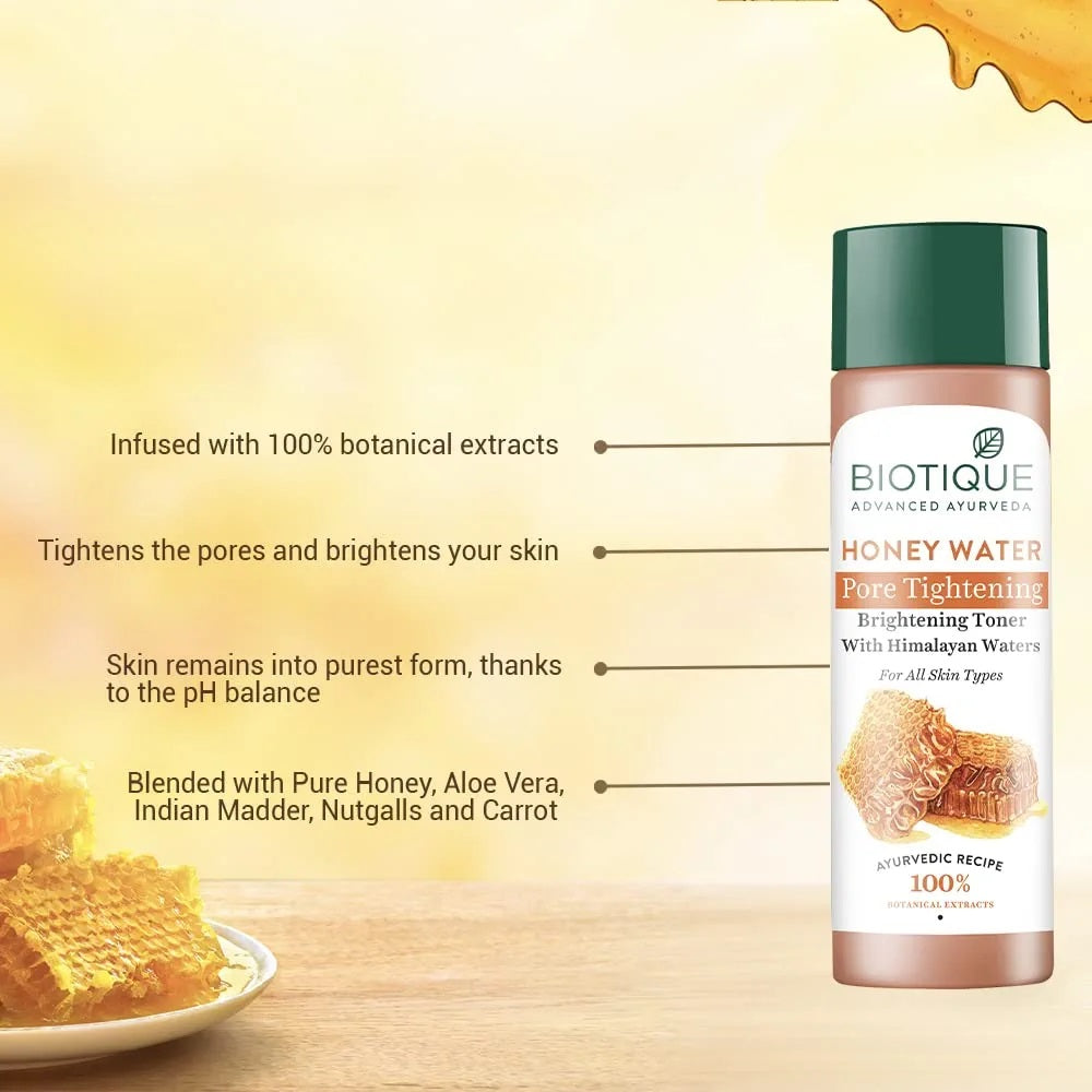 Biotique Honey Water Pore Tightening Toner With Himalayan Waters (120 ml)