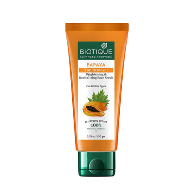 Biotique Papaya Tan Removal Brightening & Revitalizing Face Scrub, for All skin types