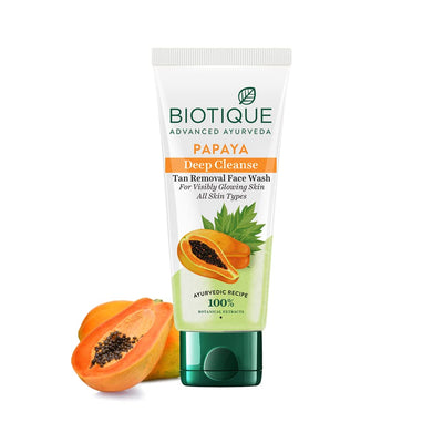 Biotique Bio Papaya Deep Cleanse Visibly Glowing Skin Face Wash For All Skin Types