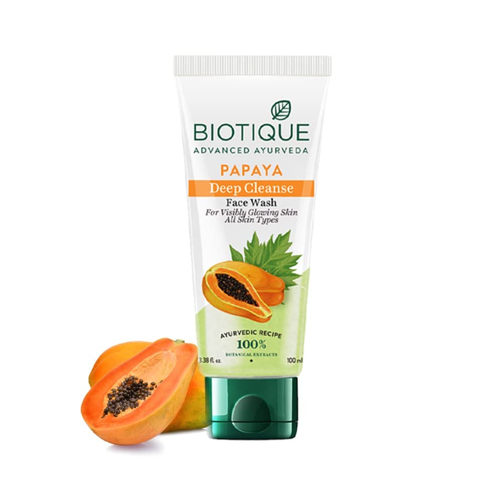 Biotique Bio Papaya Deep Cleanse Visibly Glowing Skin Face Wash For All Skin Types